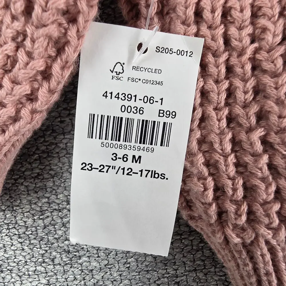 OLD NAVY BABY GIRL’S MAUVE KNIT HOODED CARDIGAN SWEATER SIZE 3–6 MONTHS